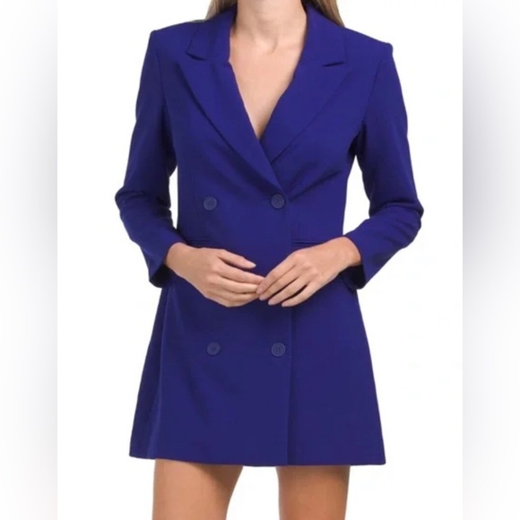 French Connection Prince Rocks royal blue Whisper Blazer Dress size 2 new - Picture 5 of 8
